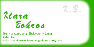 klara bokros business card